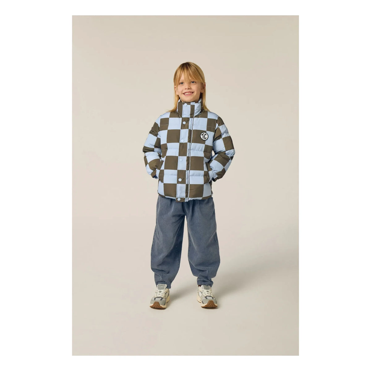The Campamento - Damier Puffer Jacket | Light Blue