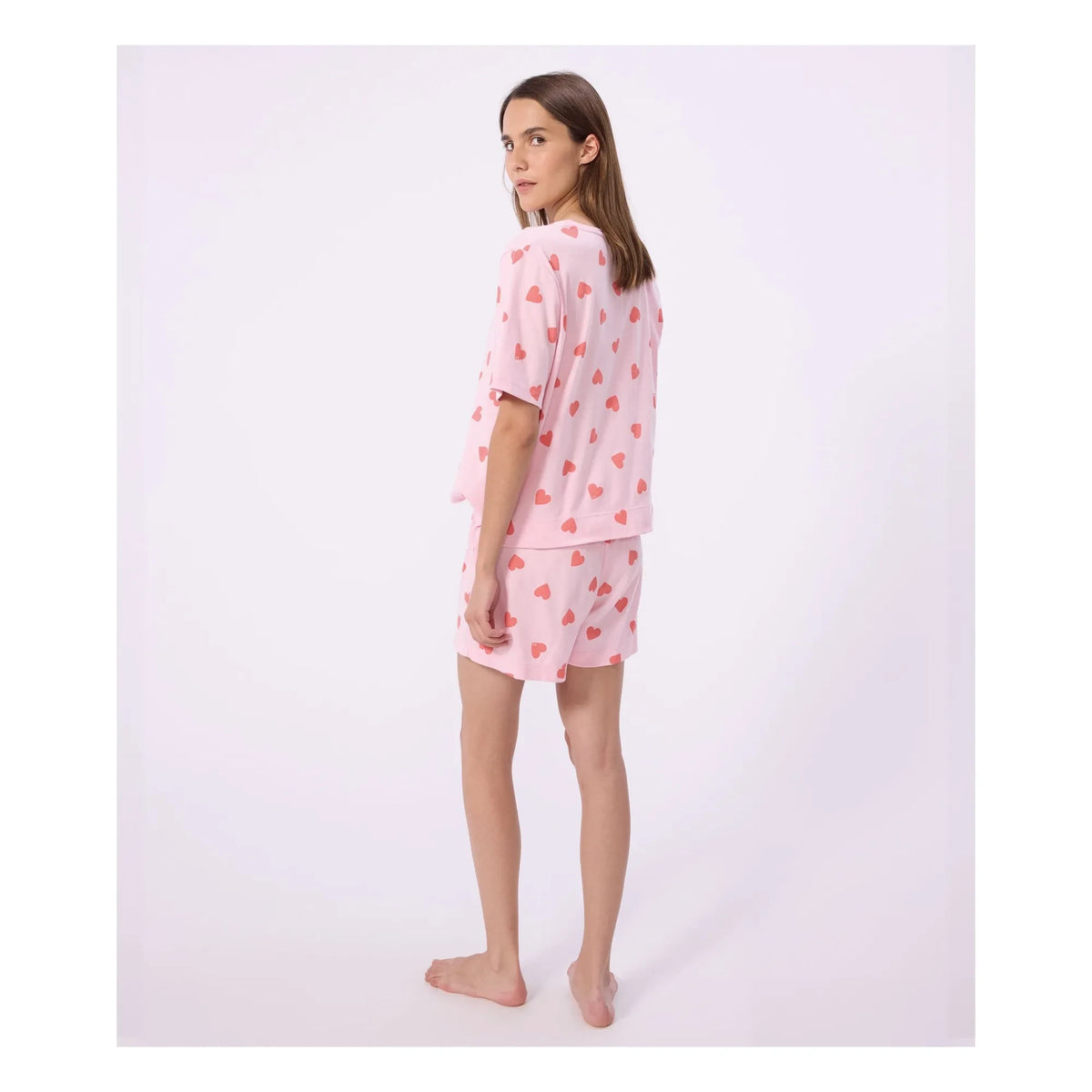 Petit Bateau - Heart-shaped Pajama Shorts | Pink