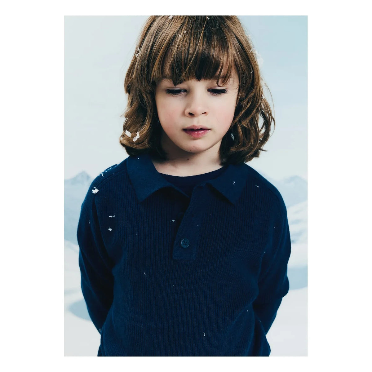 Morley - Zietse Knitted Polo Shirt | Denim Blue