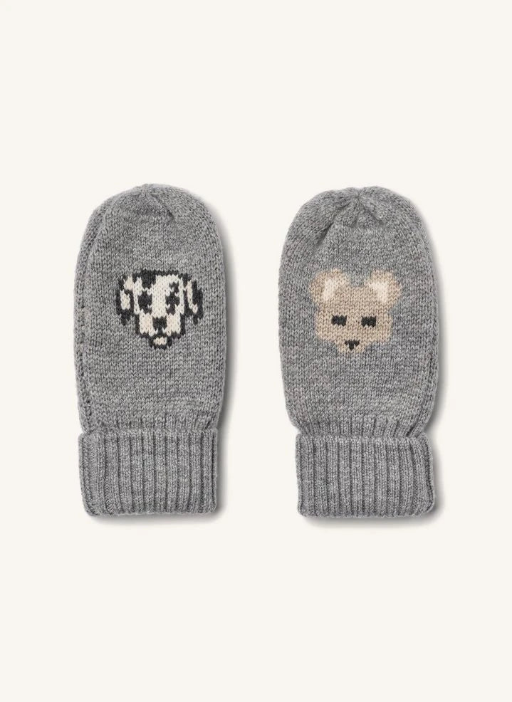 Wheat - Towsi Jacquard Merino Wool Gloves | Grey