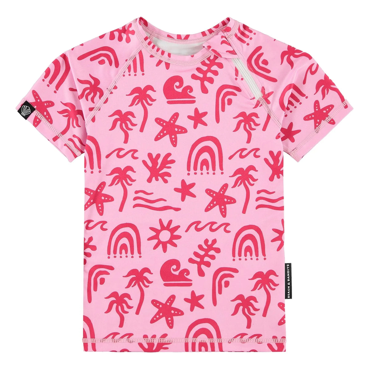 Beach & Bandits - Tropical Breeze UV Protective T-Shirt Made from Recycled Fibers | Pink