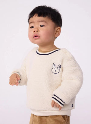 Petit Bateau - Rabbit Sherpa Sweater | Ecru