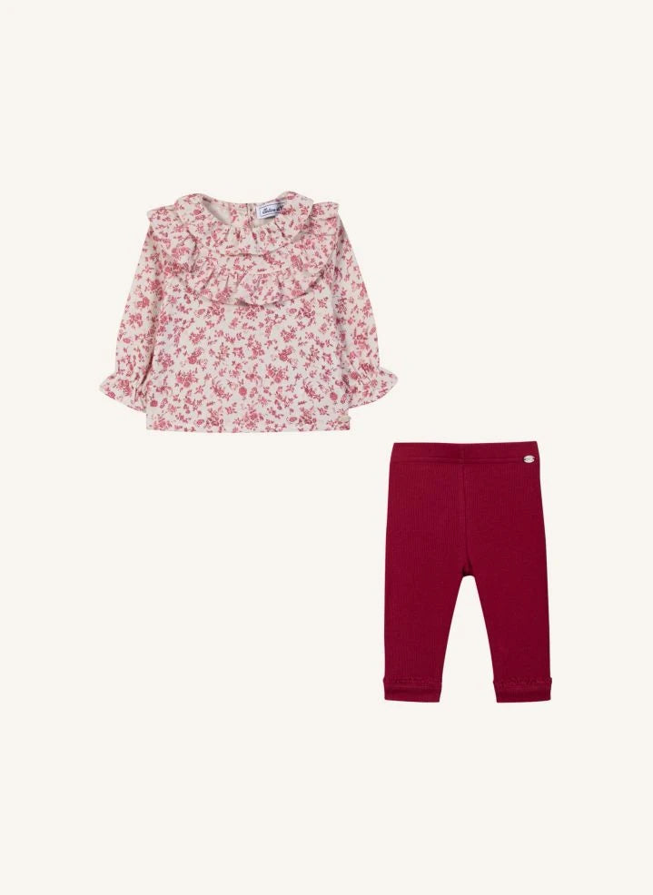 Tartine et Chocolat - Blouse and Leggings Set | Cherry Red