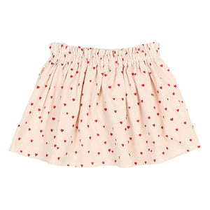 Búho - Mini Hearts Skirt | Pale Pink