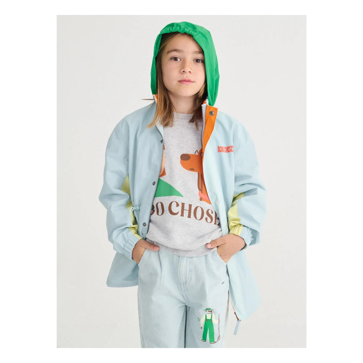 Bobo Choses - Recycled Fiber Waterproof Coat | Light Blue