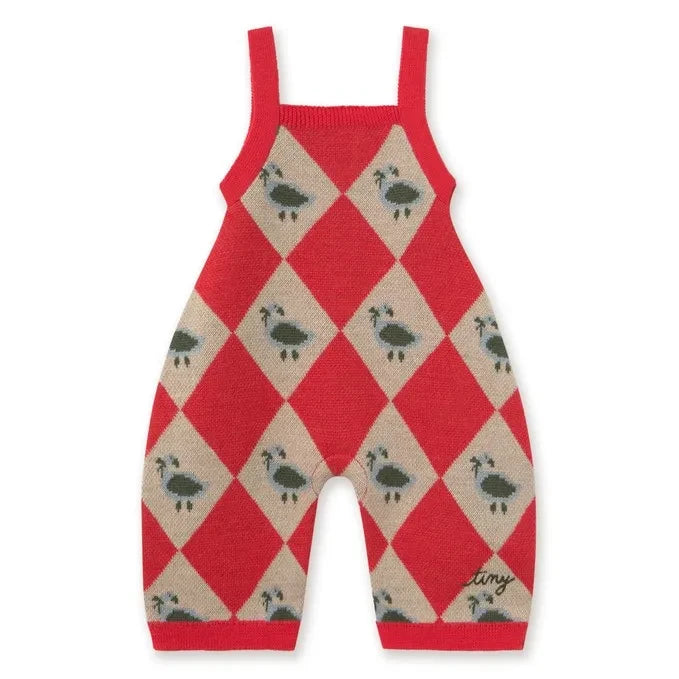 Tinycottons - Argyle Wool Romper | Red