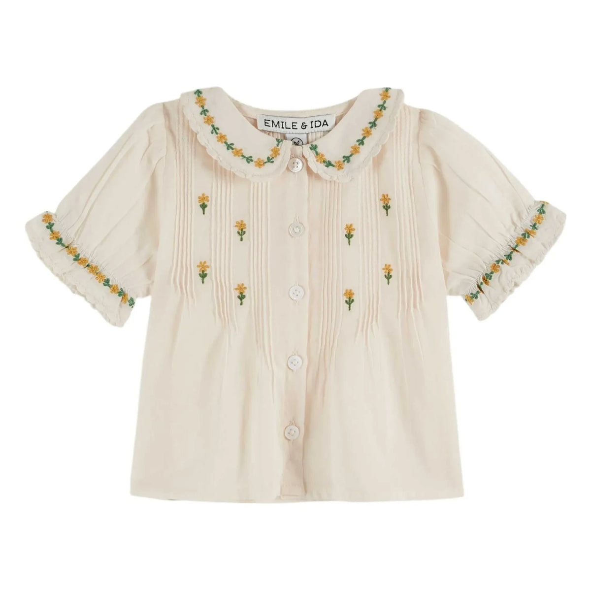 Emile et Ida - Floral Embroidered Blouse | Cream