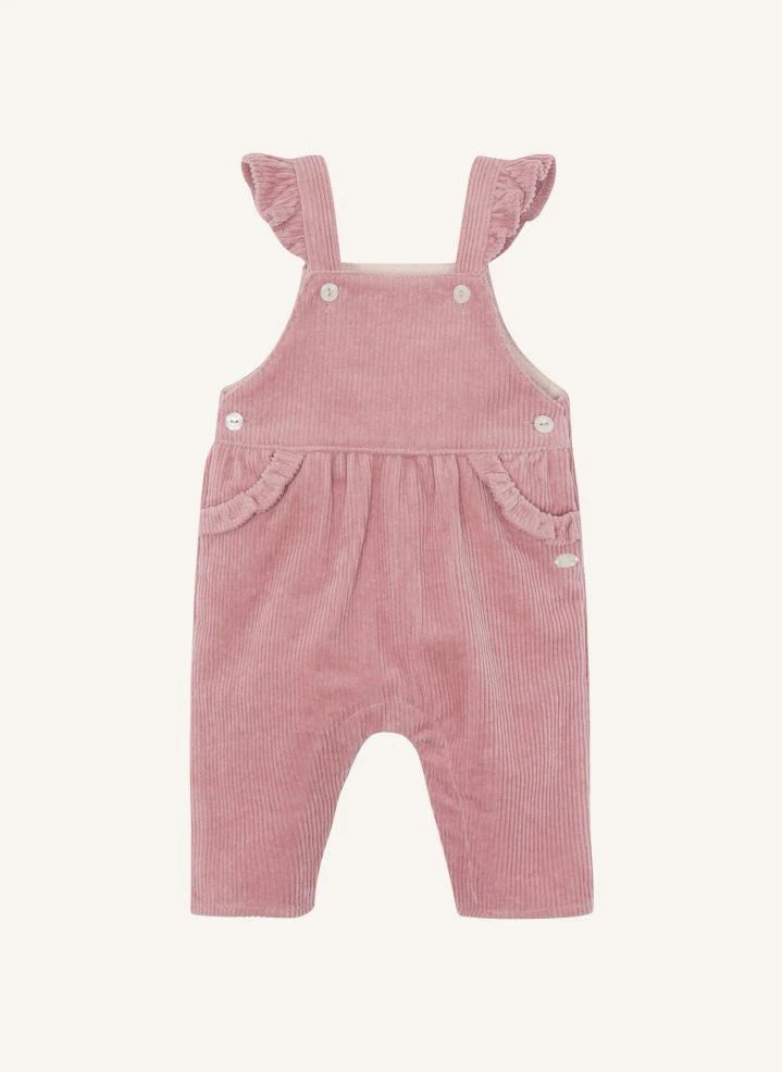 Tartine et Chocolat - Ruffled Velvet Overalls | Pink