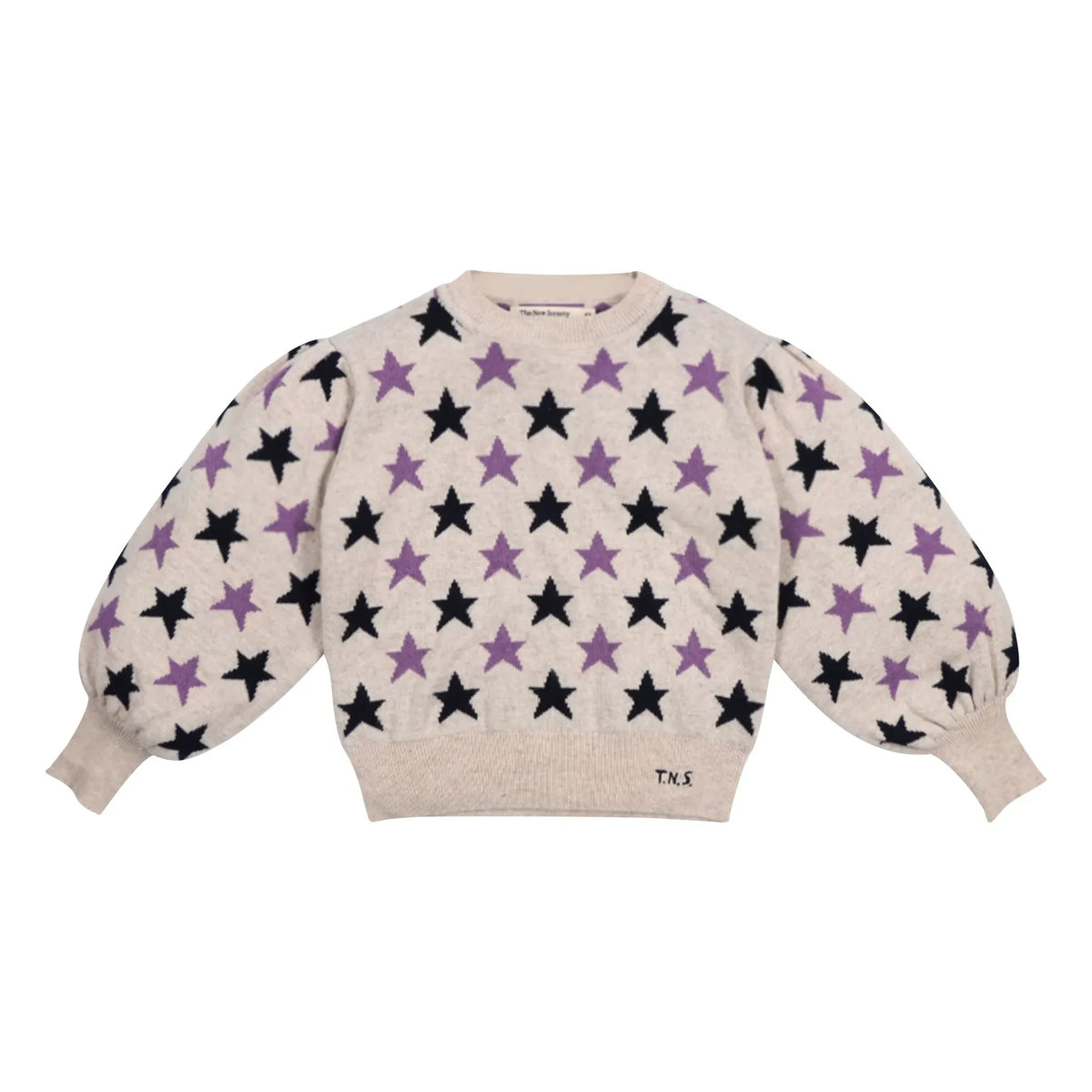 the new society - Ximena Etoiles Wool and Recycled Fiber Sweater | Beige