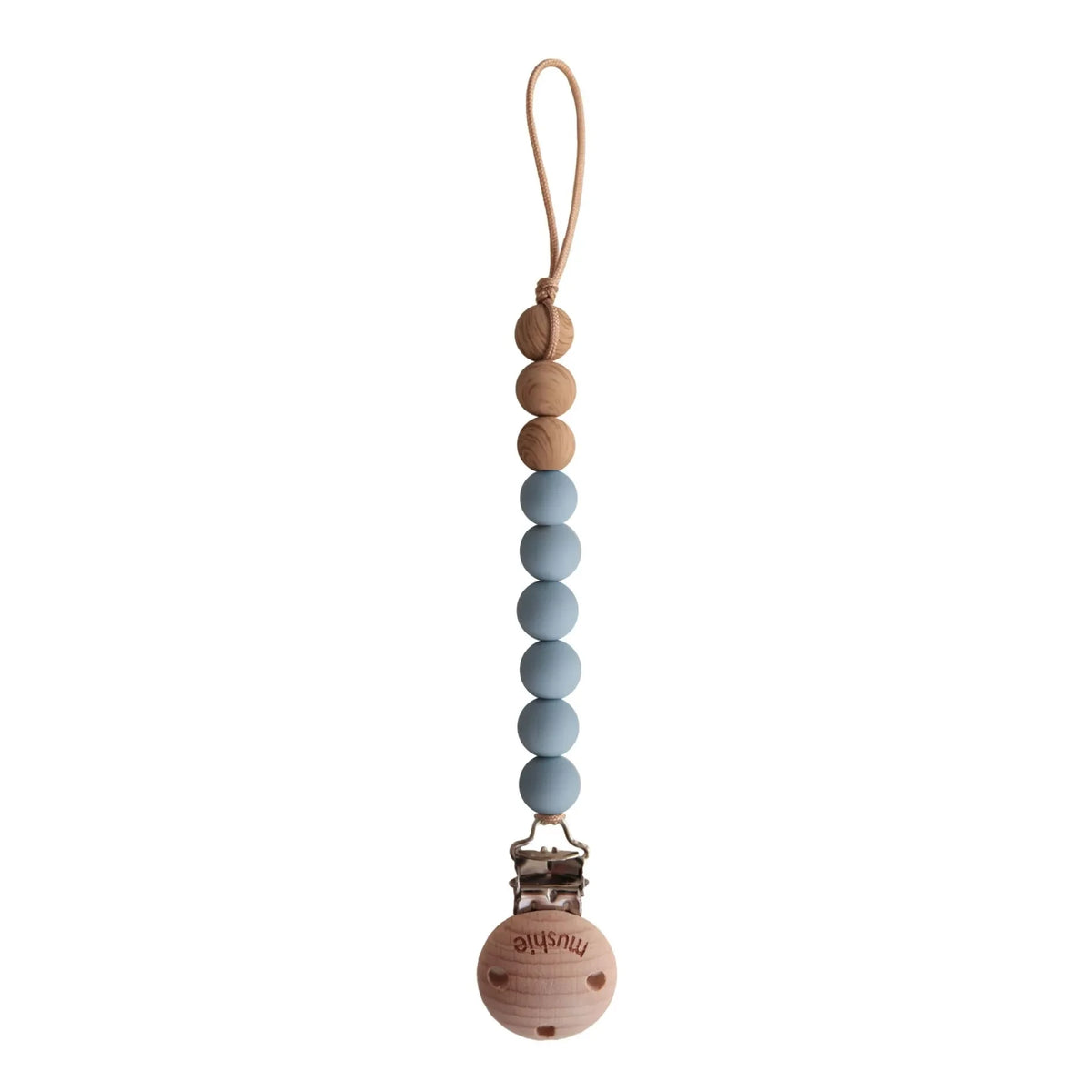 Mushie - Eva Pacifier Clip | Blue