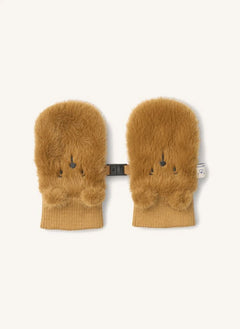 Liewood - Lizzy Bear Fur-Lined Gloves Recycled Fiber | Caramel