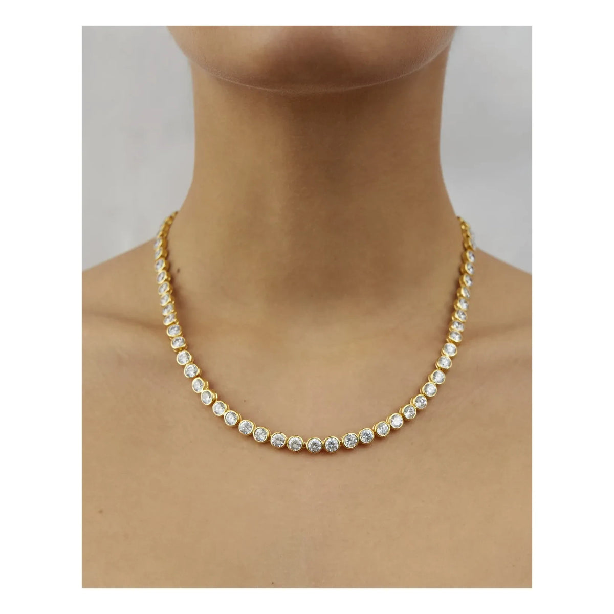 Daphine - Chris Tennis Necklace | Gold