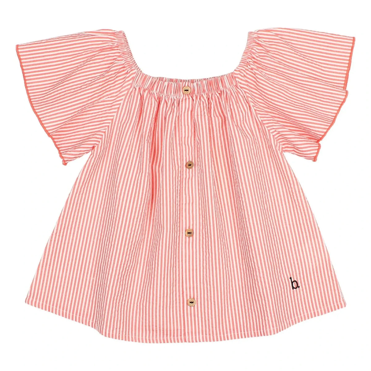 Búho - Striped Seersucker Blouse | Red