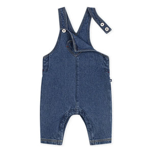 Petit Bateau - Organic Cotton Denim Heart Dungaree | Blue