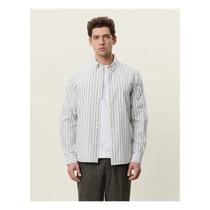 Les Deux - Striped Poplin Shirt | White - Ivory