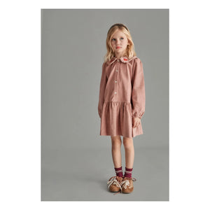Mipounet - Géraldine Hearts Velour Dress | Pale Pink