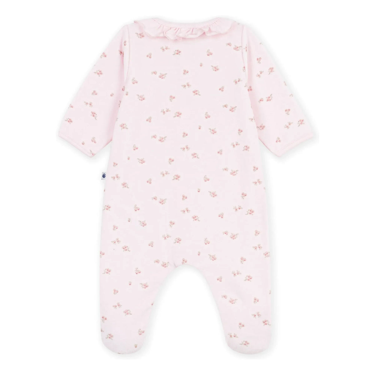 Petit Bateau - Floral Velour Cotton Organic Pajamas | Light Pink