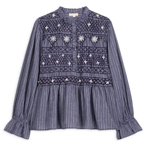 Louise Misha - Ileana Organic Cotton Blouse | Indigo