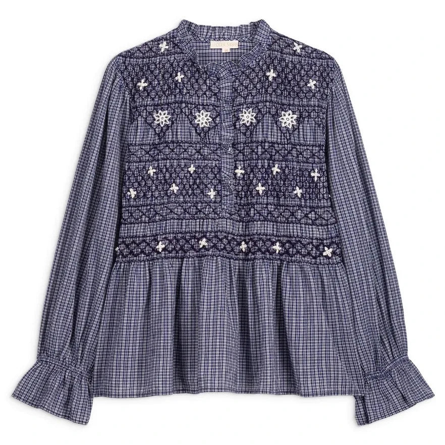Louise Misha - Ileana Organic Cotton Blouse | Indigo