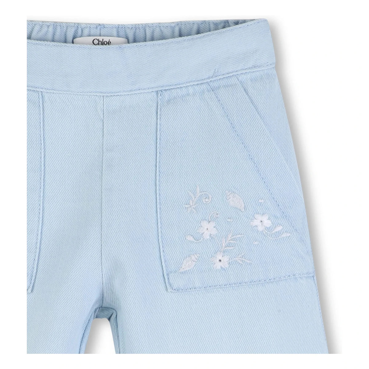 Chloé - Embroidered Denim Pants | Blue