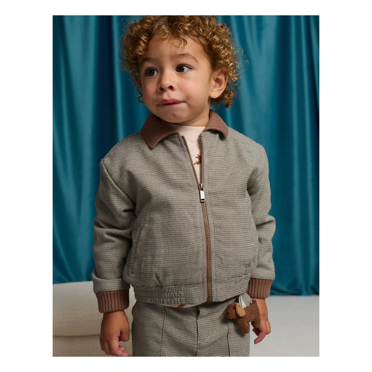 Gingersnaps - Leonardo Houndstooth Baby Jacket | Brown