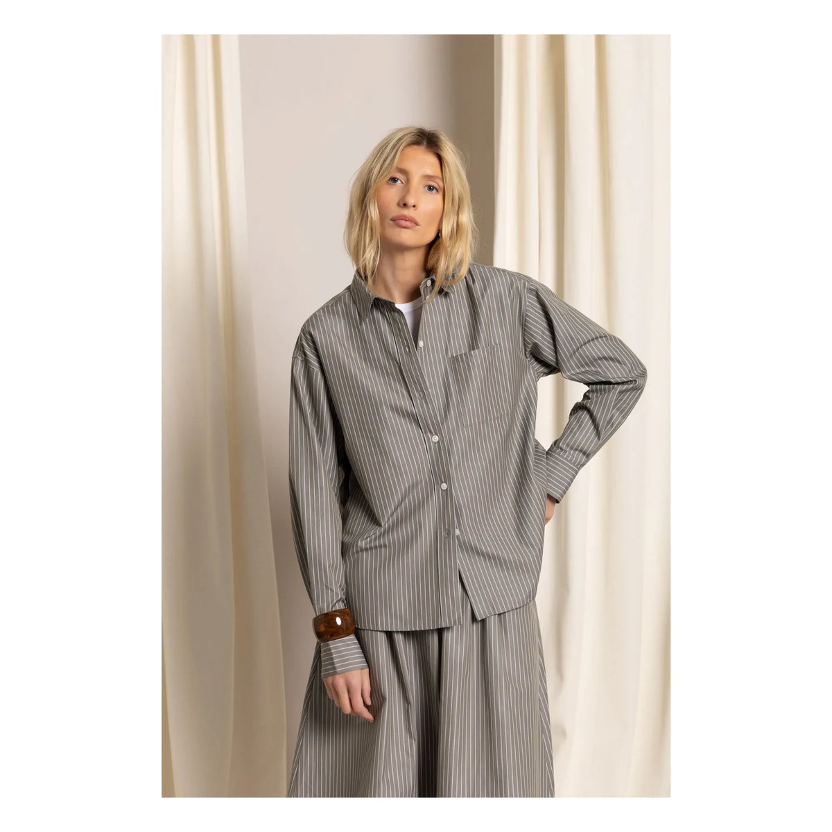 Smallable Woman - Cinnamon Striped Shirt | Gray