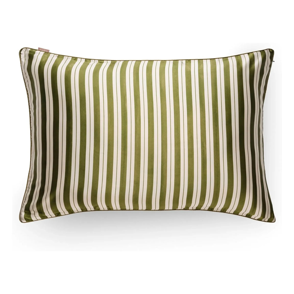 Emily's Pillow - Striped printed mulberry silk pillowcase | Green