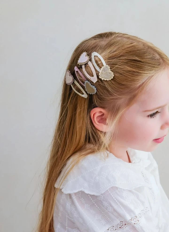 Mimi & Lula - 4-piece Heart-Shaped Festival Hair Clip Set | Pink