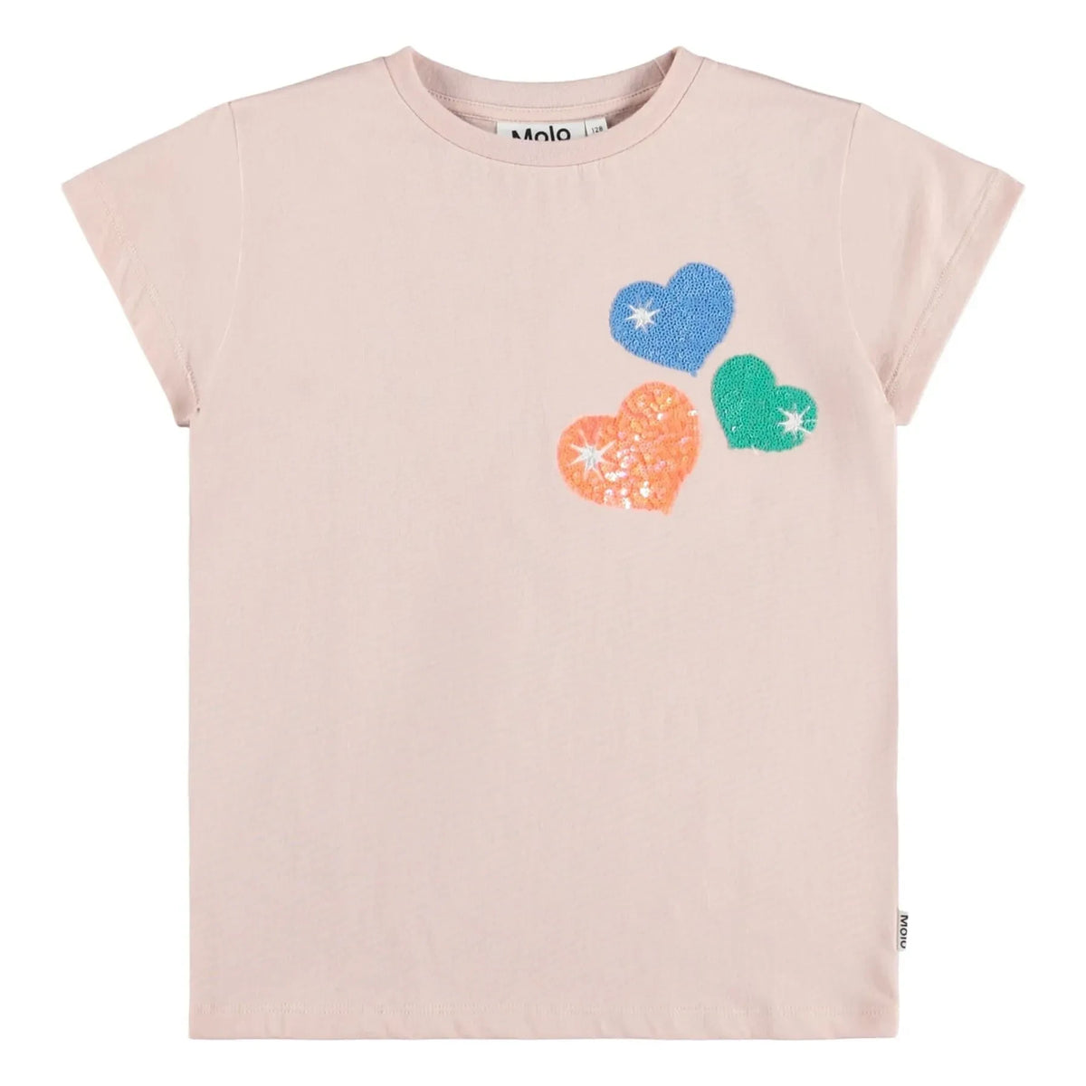 Molo - Ranva Heart T-shirt Organic Cotton | Pale Pink