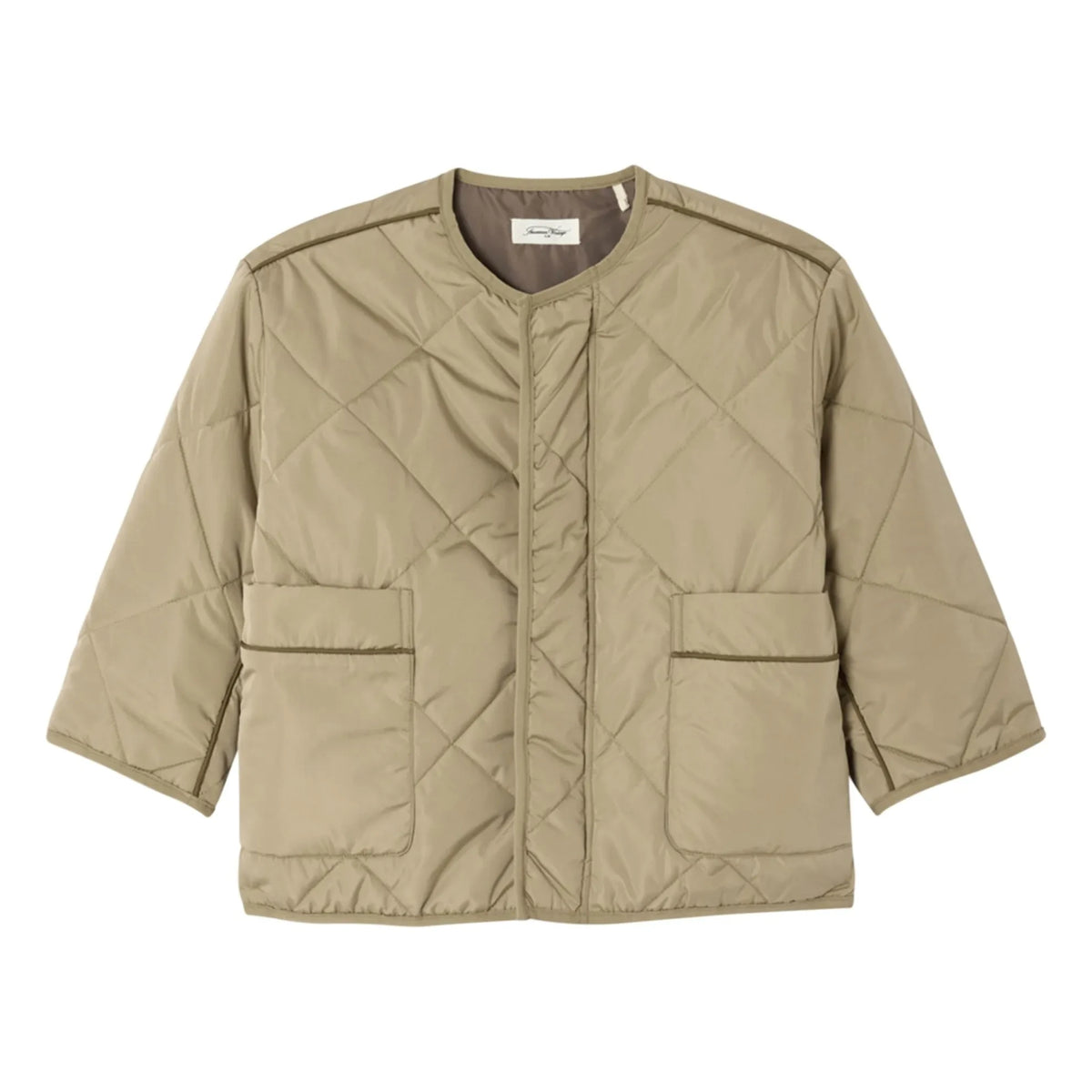 American Vintage - Vowbay Water-Repellent Quilted Jacket Recycled Fiber | Khaki