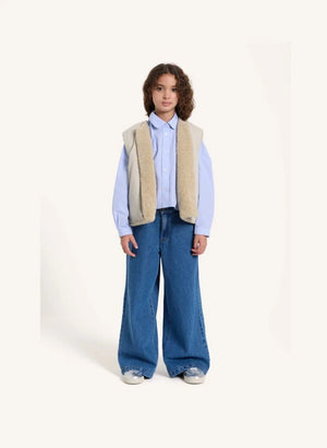 Smallable Kid - Jude Sleeveless Sherpa Jacket | Beige
