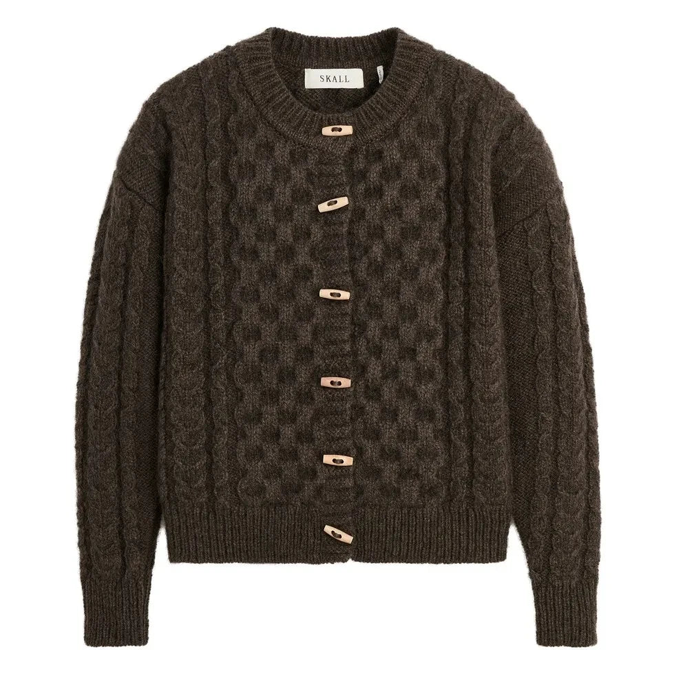 Skall Studio - Lennox Wool Cardigan | Dark Brown