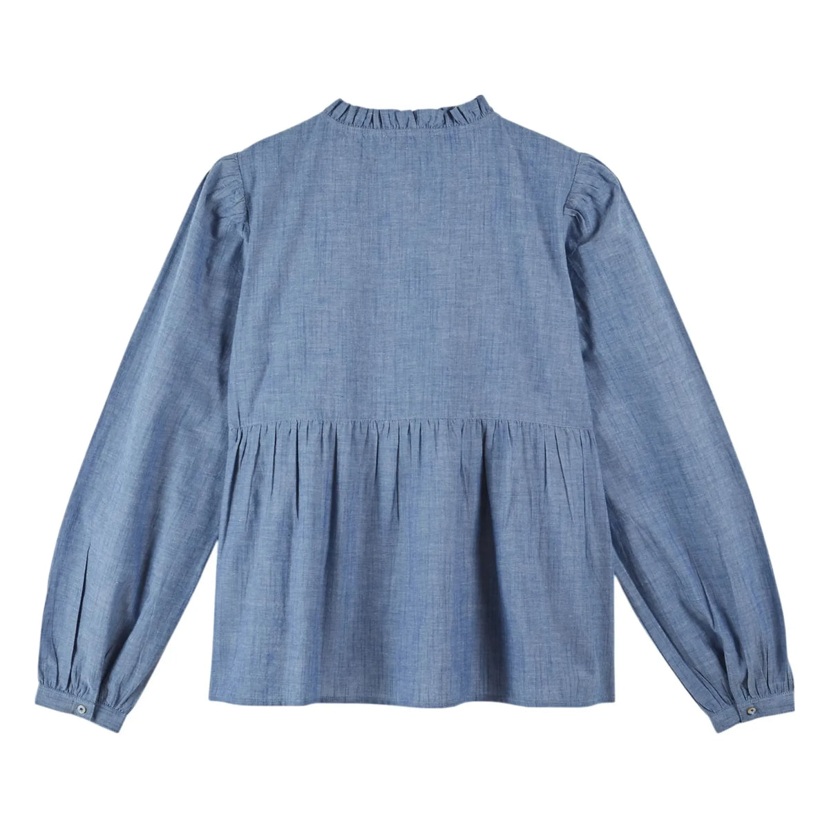 Emile et Ida - Blue Chambray Cotton Blouse | Blue