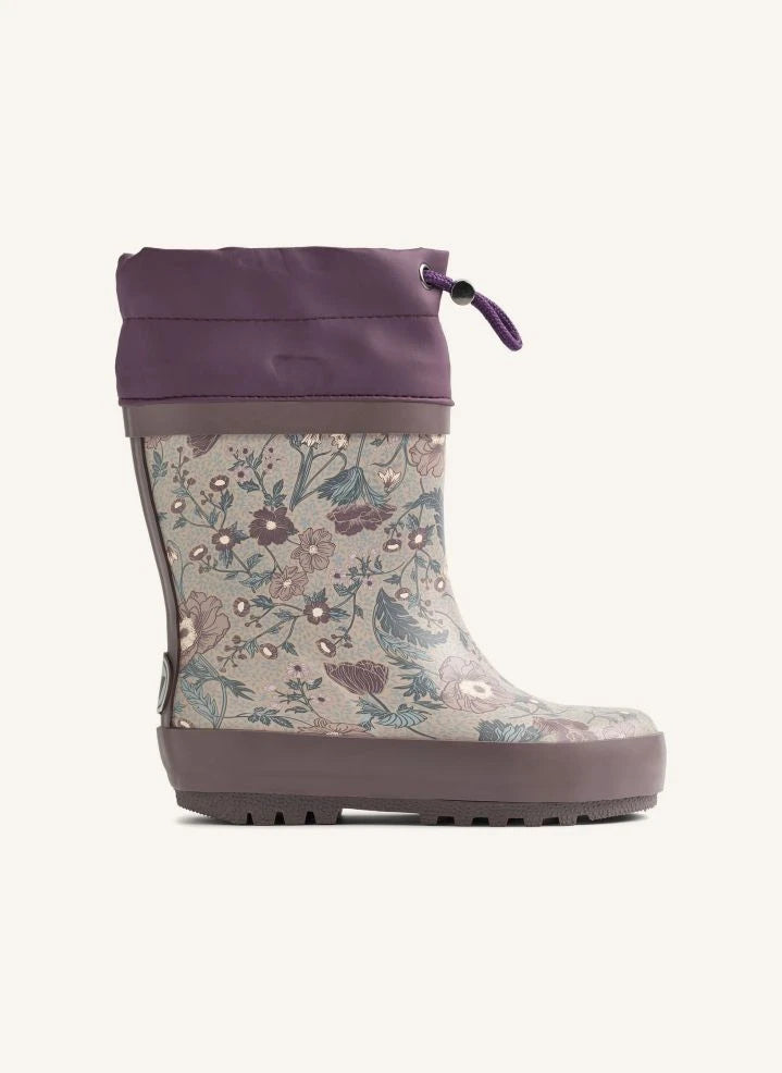 Wheat - Thermo Flower Rain Boots | Aubergine
