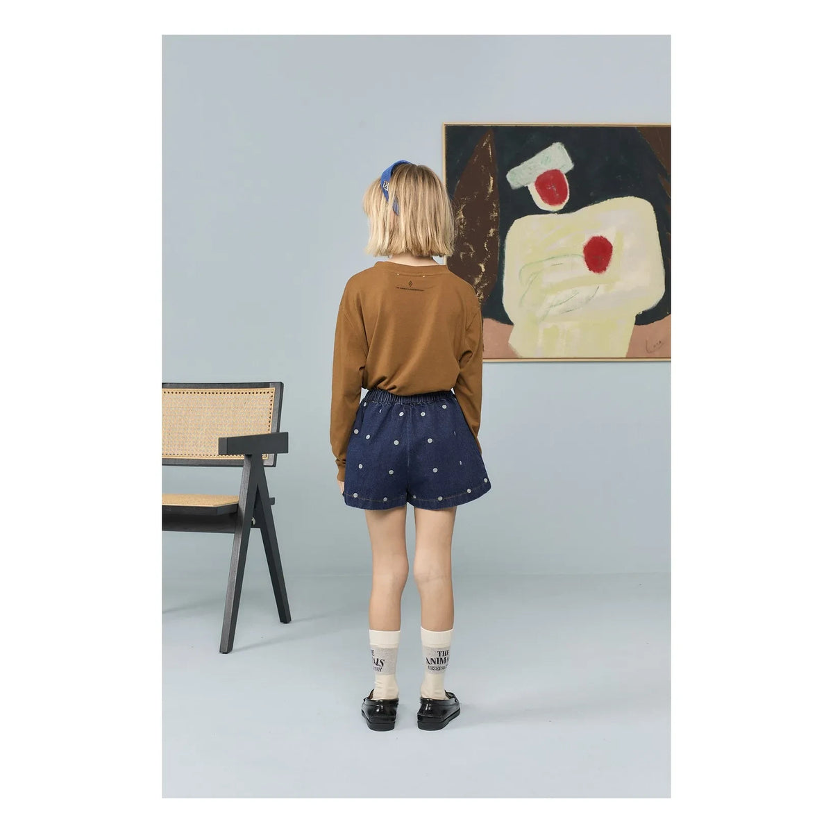 The Animals Observatory - Olingo Pois Denim Short Skirt | Dark Blue