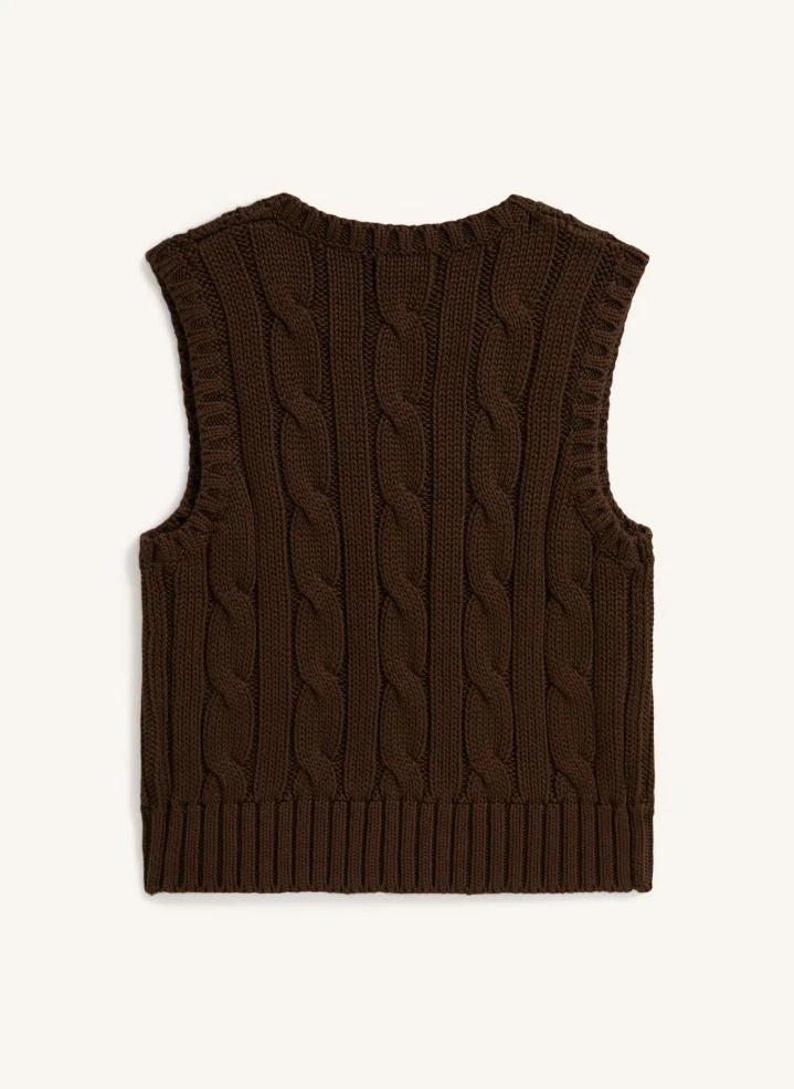 Ralph Lauren - Logo Sleeveless Sweater | Brown