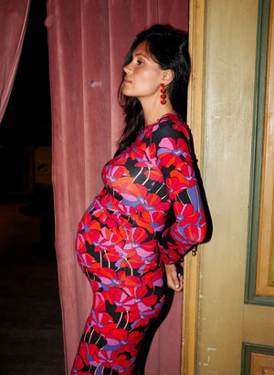 Paloma Collection - Mona Flower Power Maternity Top | Red