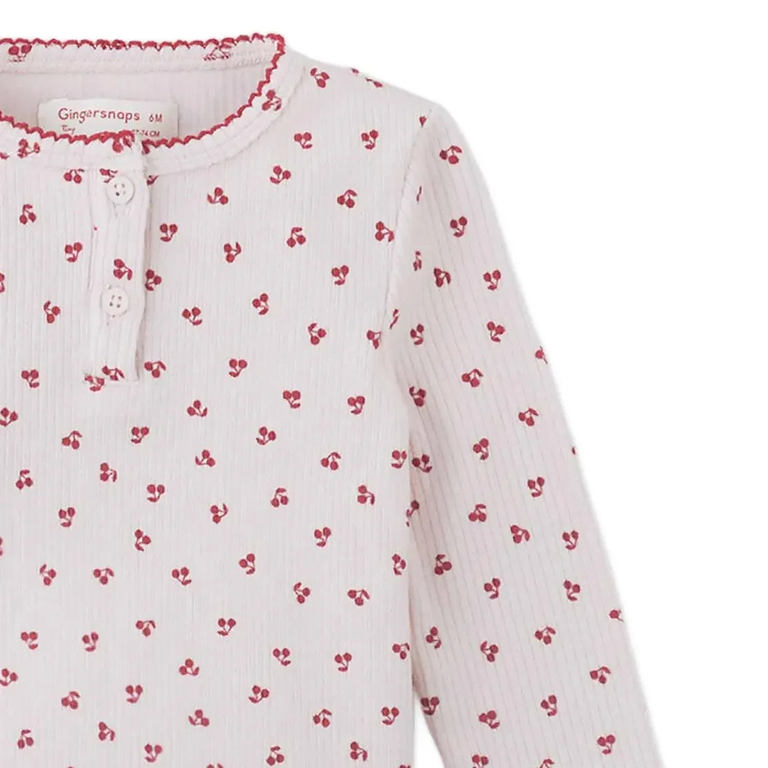 Gingersnaps - Apolinaria Cherry Baby Ribbed T-Shirt | Powder Pink