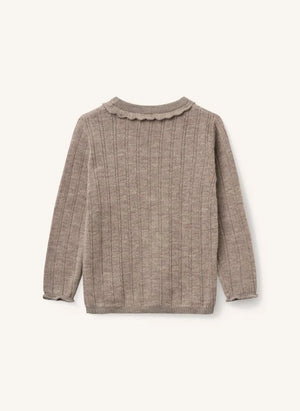 Copenhagen Colors - Merino Wool Pointelle Sweater | Taupe Brown
