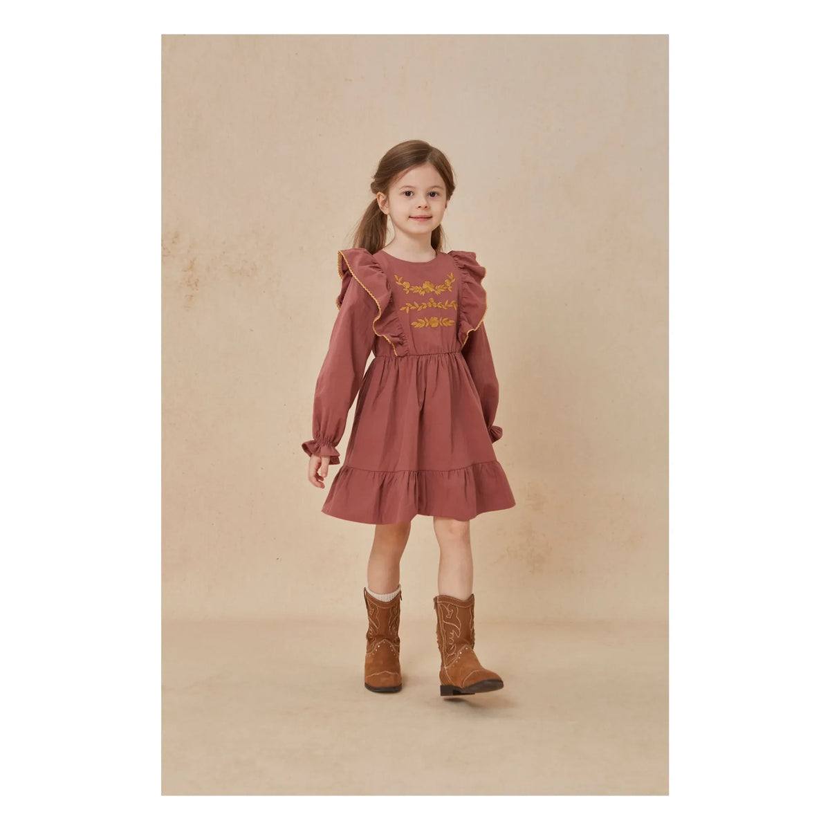 C'era Una Volta - Embroidered Dove Dress | Dusty Pink