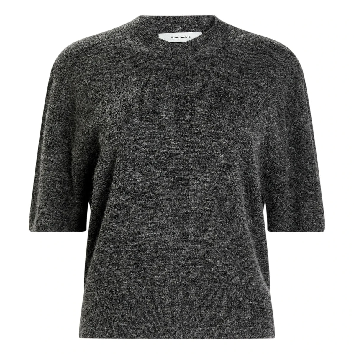 Pomandère - Short Sleeve Alpaca Sweater | Grey
