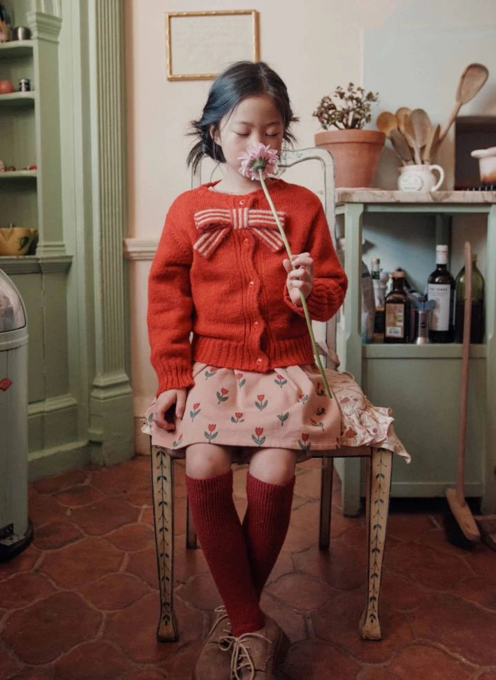 Emile et Ida - Mohair Knot Cardigan | Red