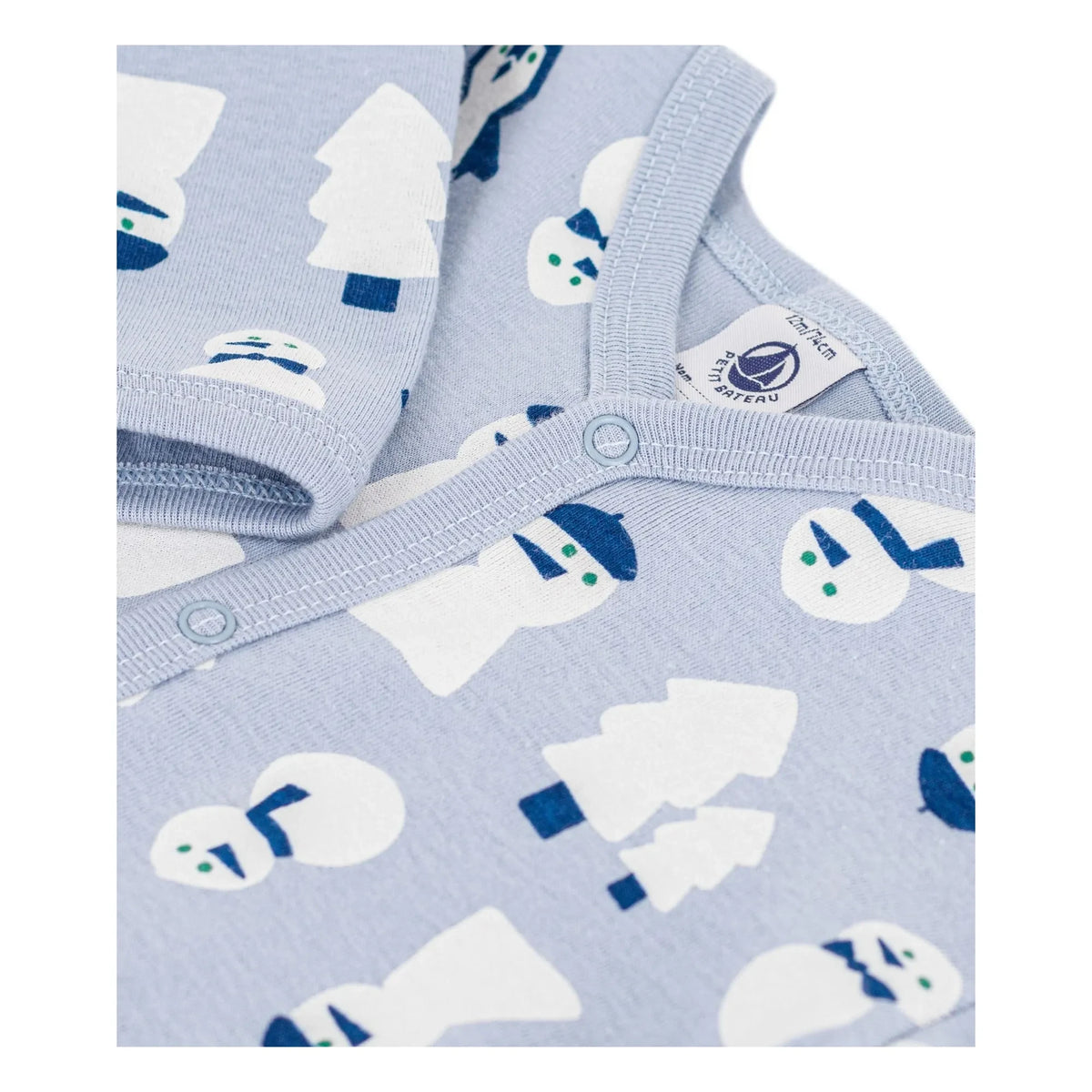 Petit Bateau - Pyjamas Sleep Well Snowmen Organic Cotton | Blue