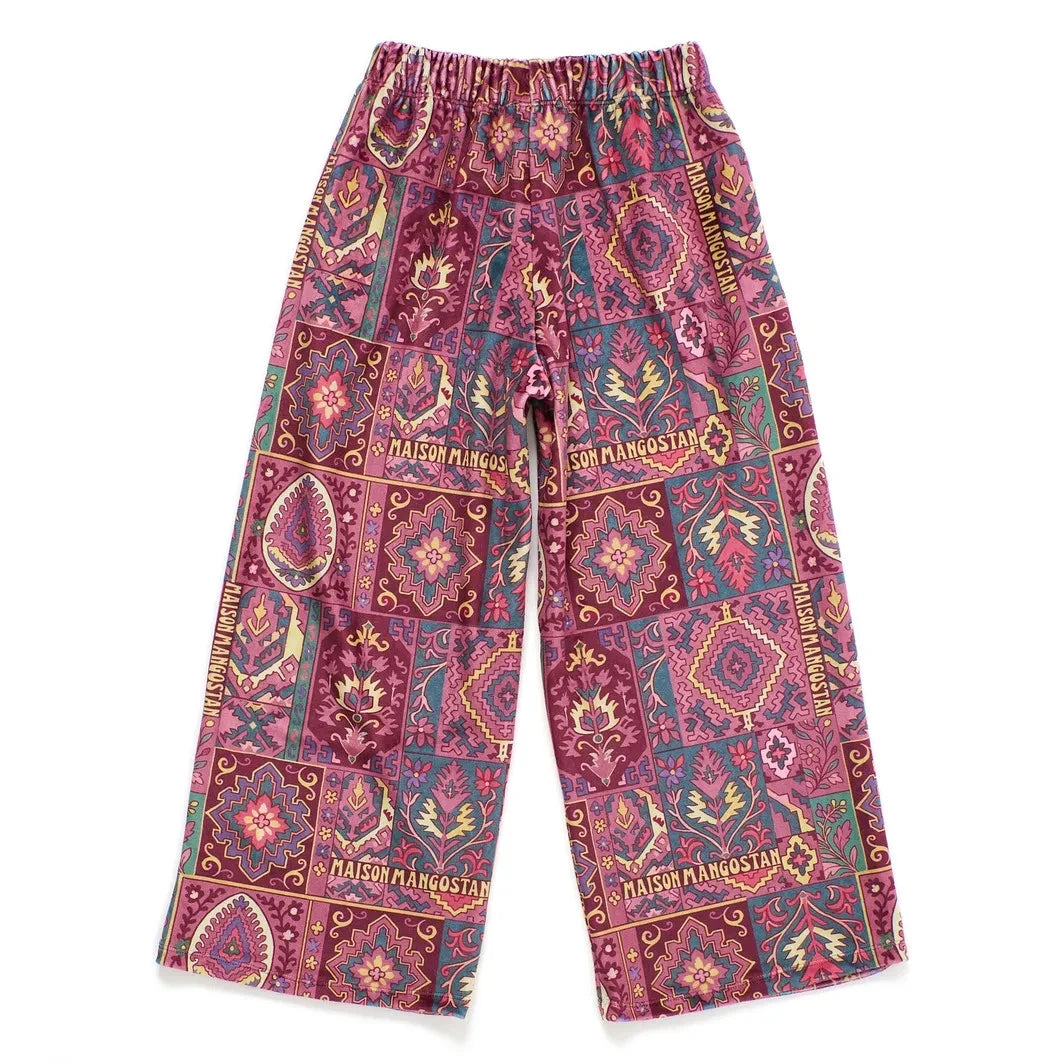 Maison Mangostan - Velvet Patchwork Pants | Burgundy