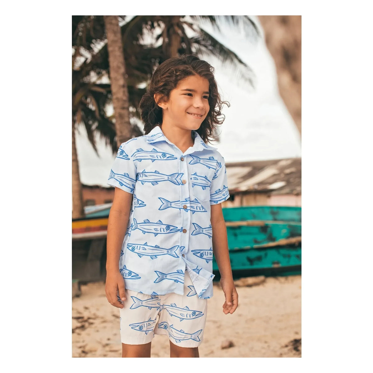 Pepita & Me - Barracudas Swim Shorts | Ecru