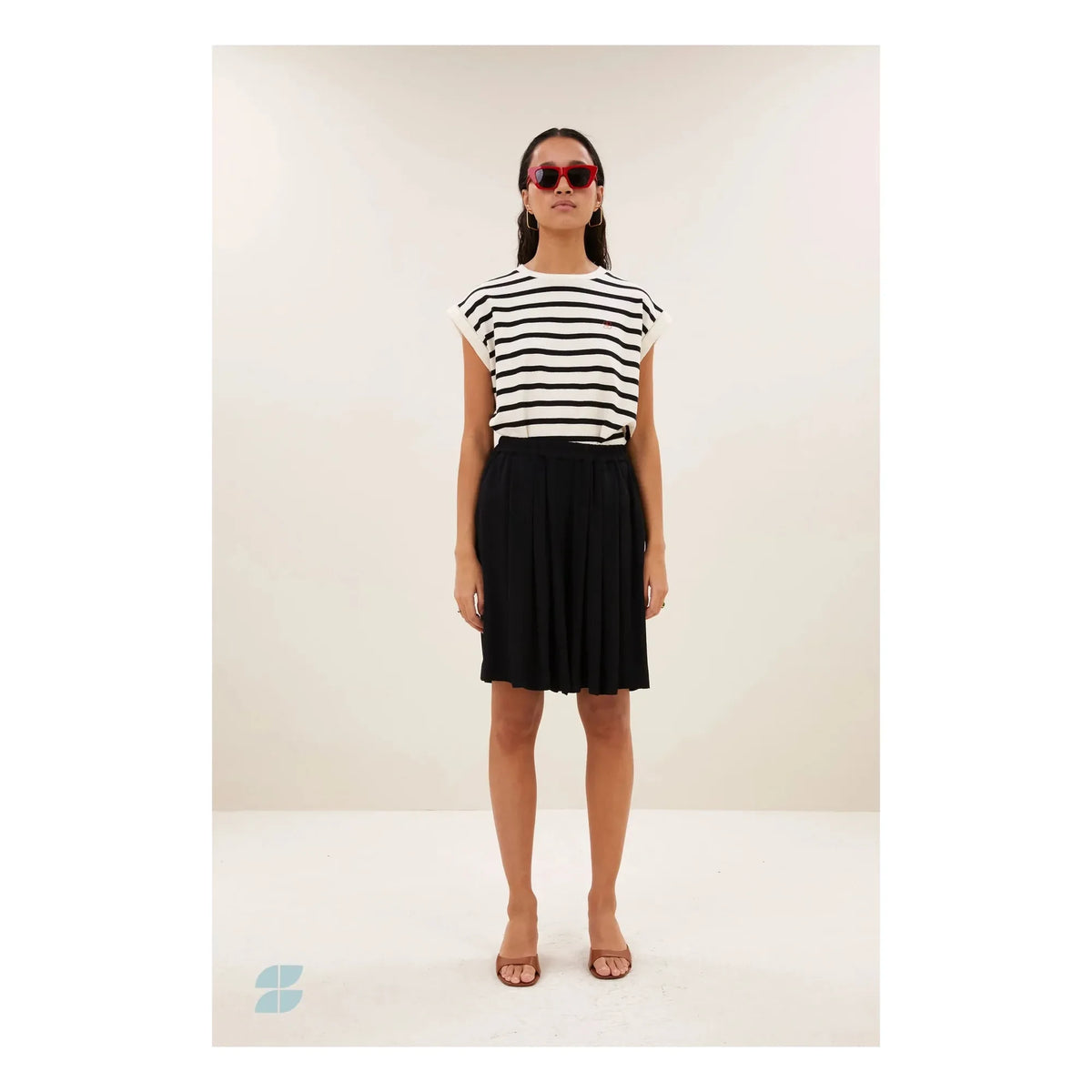 By Bar - Tobi Striped Organic Cotton Top | Ecru