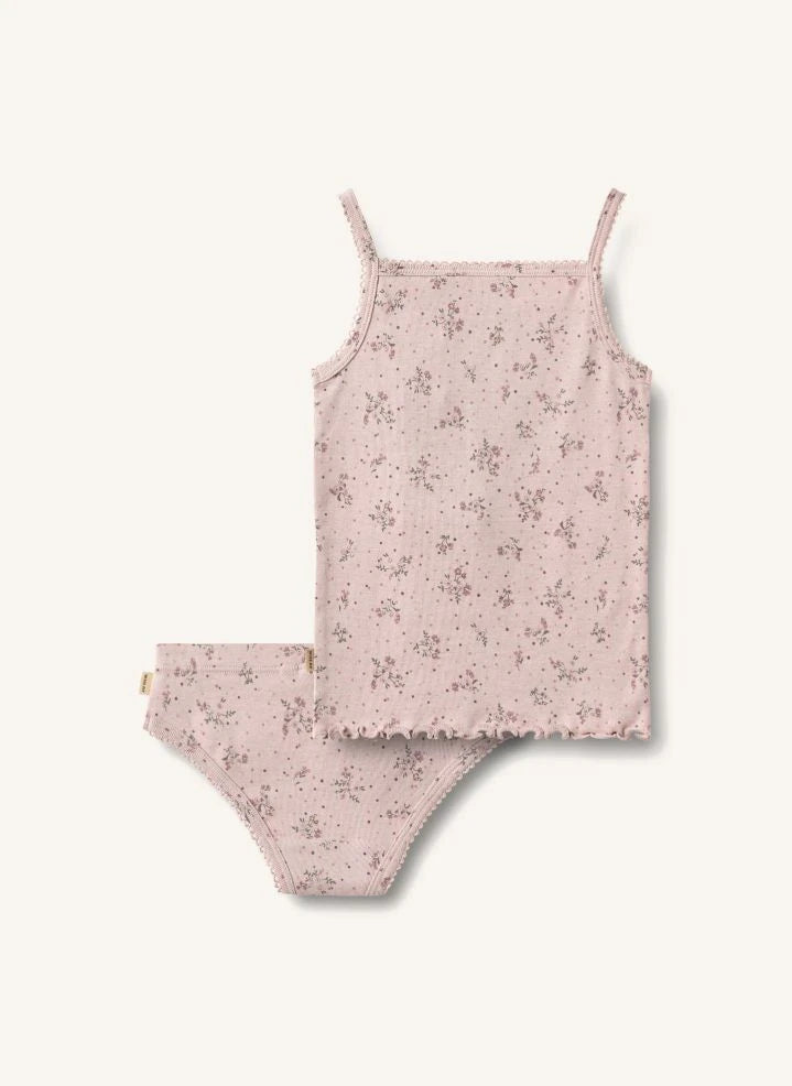 Wheat - Havana organic cotton T-shirt and briefs set | Pink
