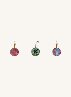 Rice - Velvet Christmas Ornaments - 3-Piece Set | Multicolor