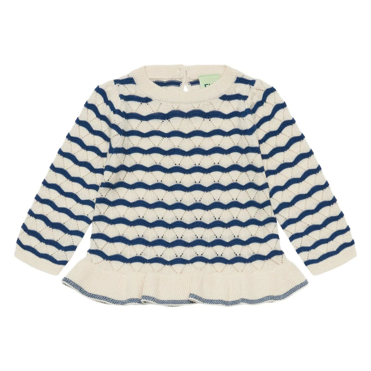 FUB - Merino Wool "Waves" Pointelle T-Shirt for Babies | Ecru