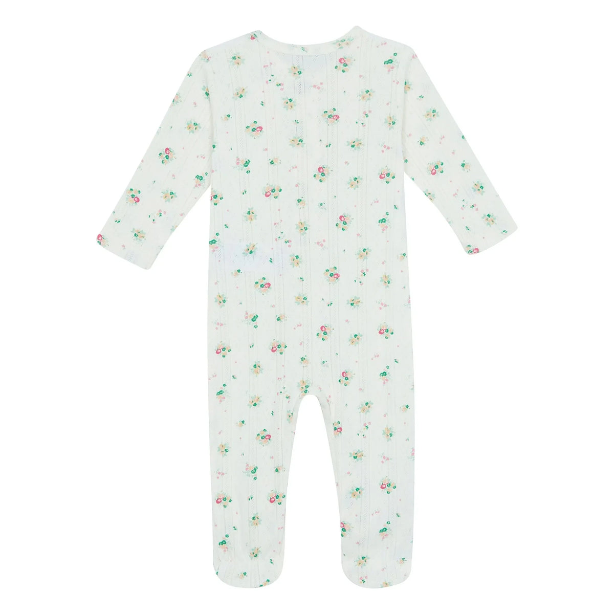 Bonton - Pointelle Nuité Bouquets Pajamas | White